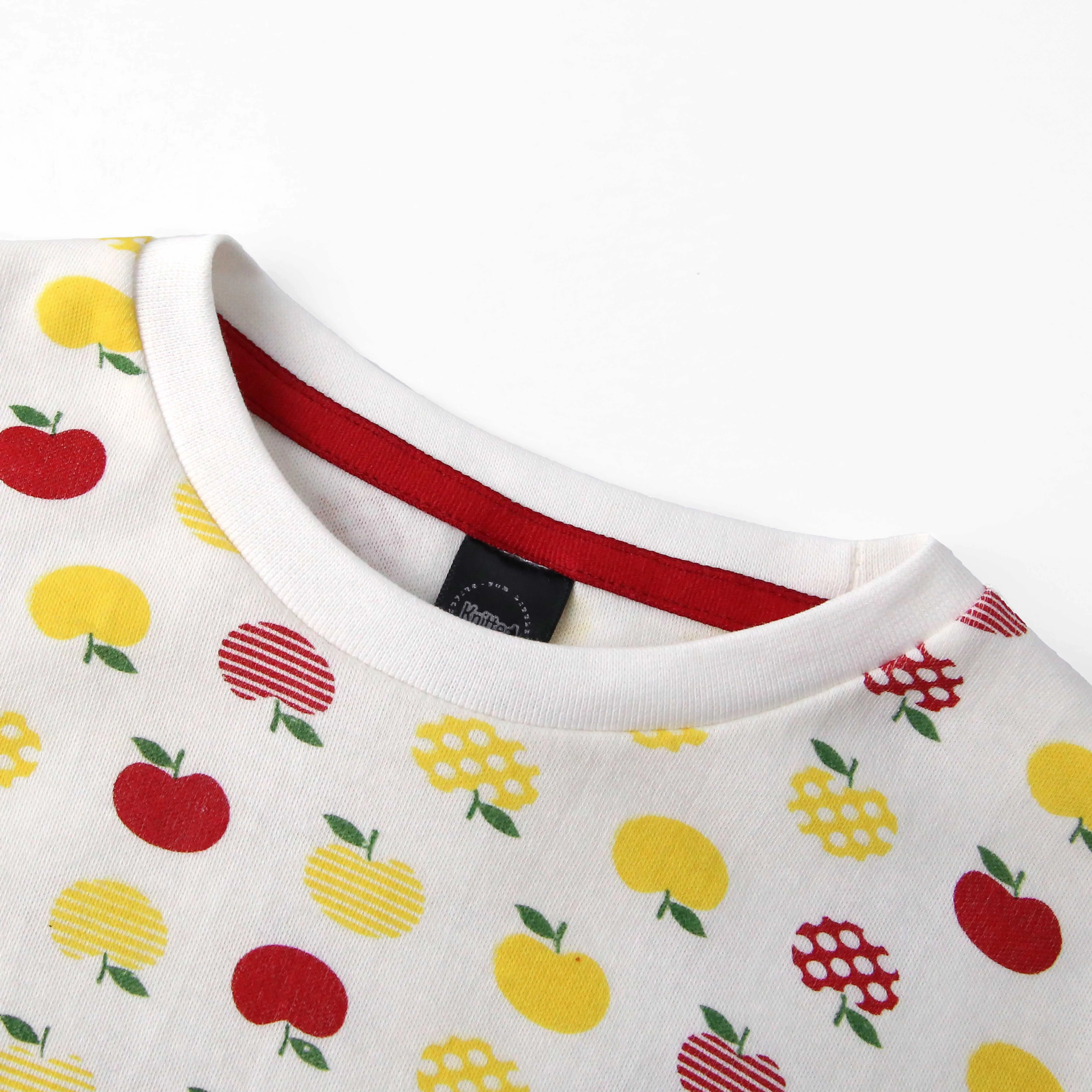 Apple print tee shirt and shorts for infants