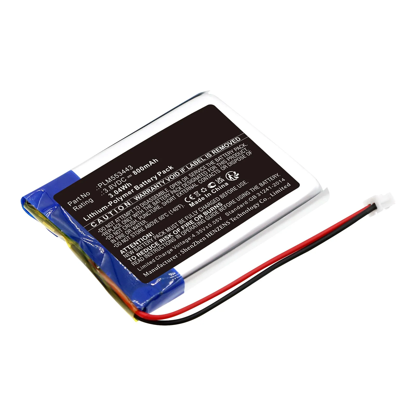 Batteries N Accessories BNA-WB-P19569 Home Security Camera Battery - Li-Pol, 3.8V, 800mAh, Ultra High Capacity - Replacement for Skybell PLM553443 Battery