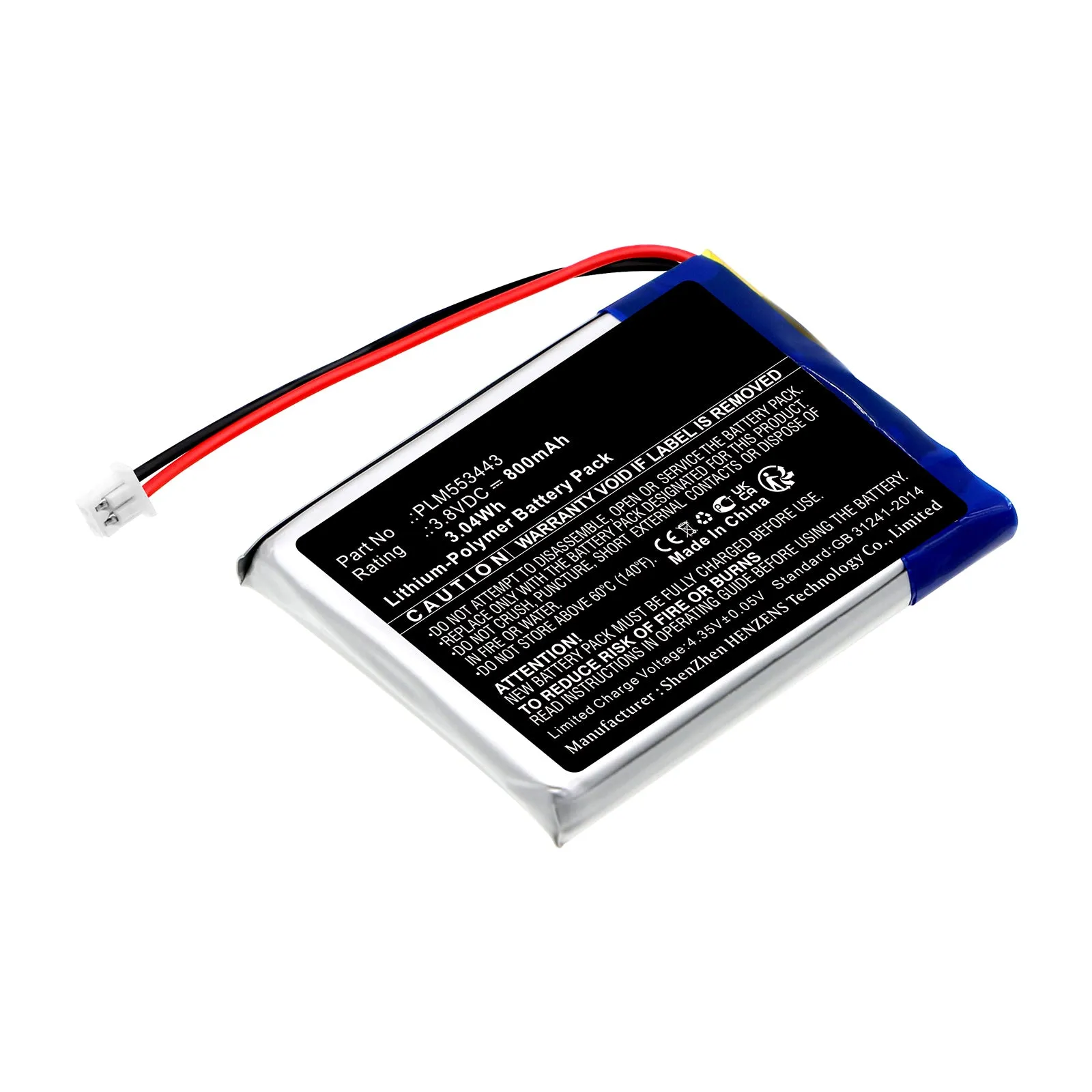 Batteries N Accessories BNA-WB-P19569 Home Security Camera Battery - Li-Pol, 3.8V, 800mAh, Ultra High Capacity - Replacement for Skybell PLM553443 Battery