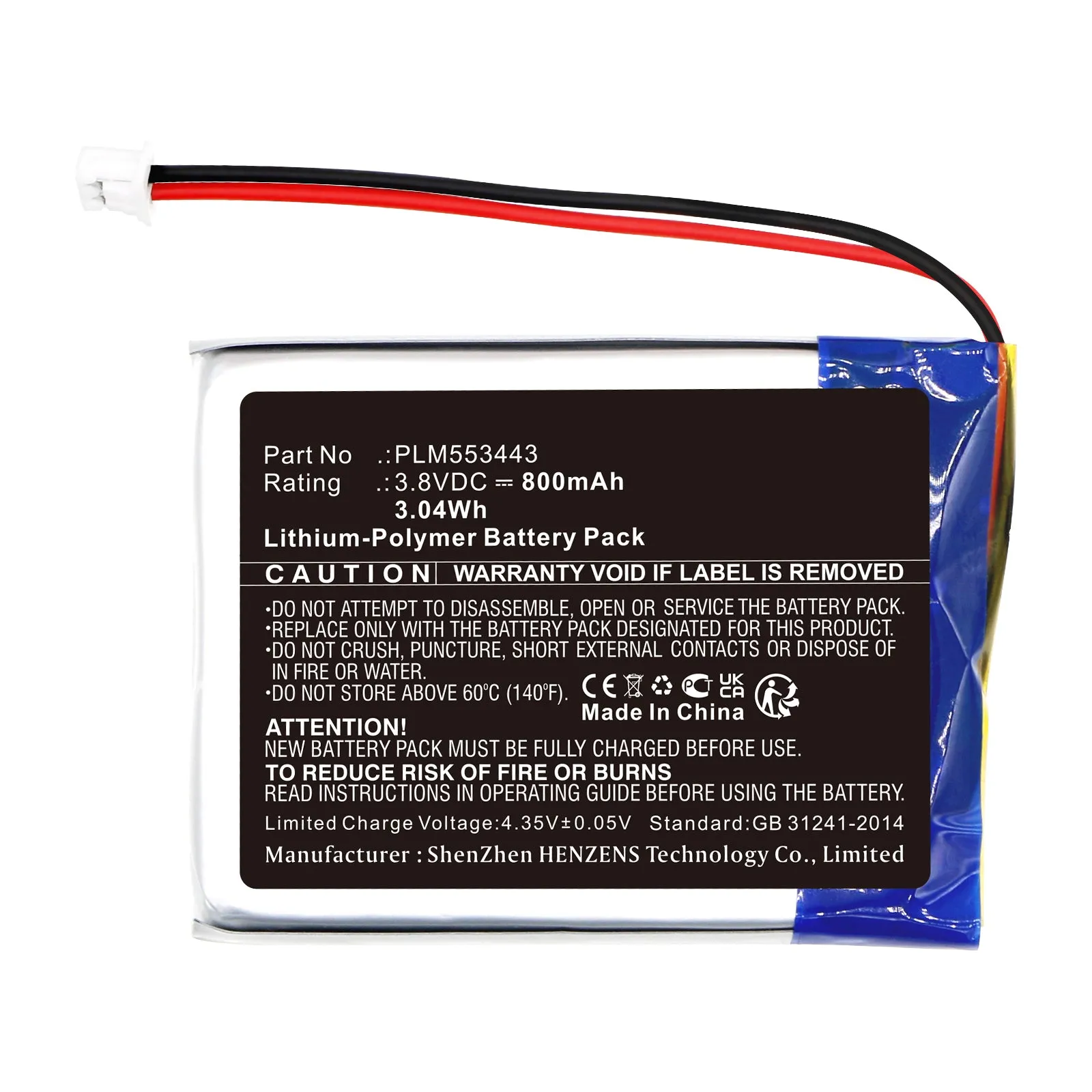 Batteries N Accessories BNA-WB-P19569 Home Security Camera Battery - Li-Pol, 3.8V, 800mAh, Ultra High Capacity - Replacement for Skybell PLM553443 Battery
