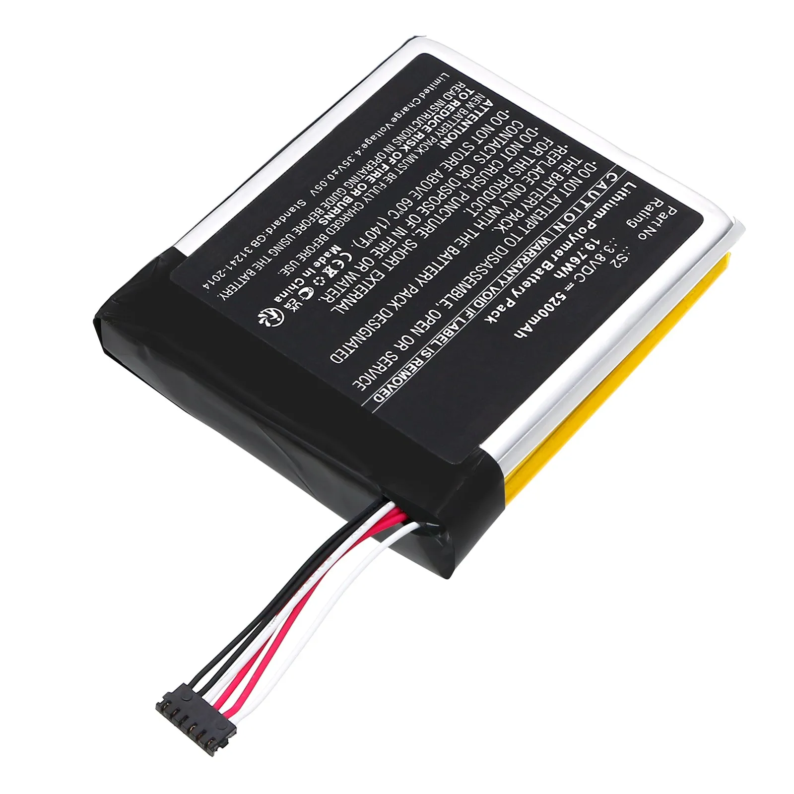 Batteries N Accessories BNA-WB-P20454 Home Security Camera Battery - Li-Pol, 3.8V, 5200mAh, Ultra High Capacity - Replacement for Ring S2 Battery