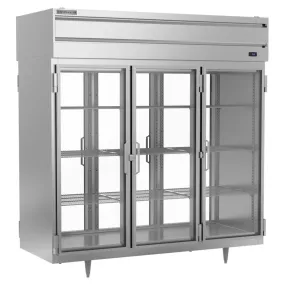 Beverage-Air PRD3HC-1BG-XDX/ 78" Stainless Steel Glass Door Pass Through Refrigerator