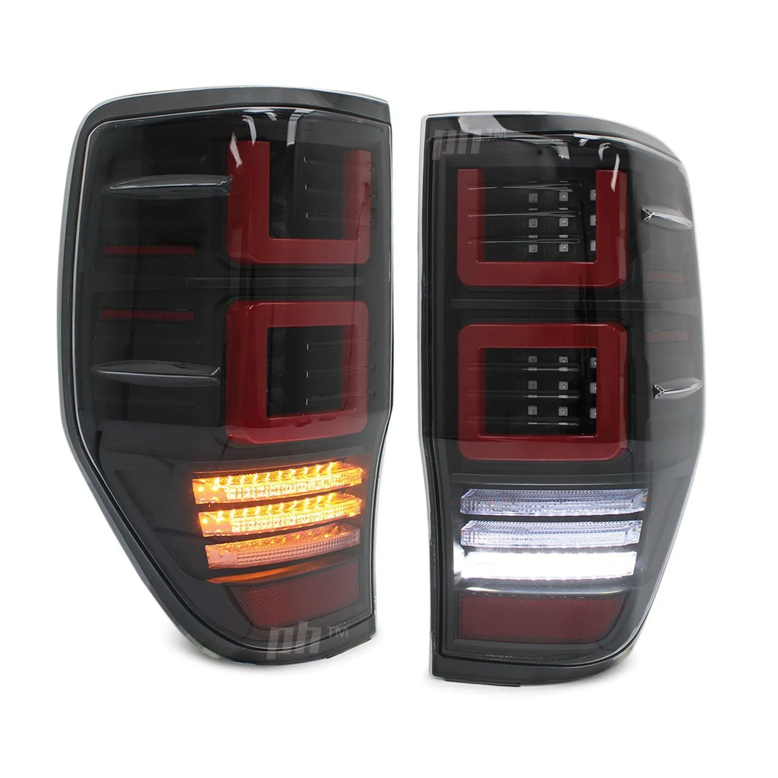 Black LED Tail Lights Vogue Style PAIR fits Ford Ranger PX & Raptor 11-21