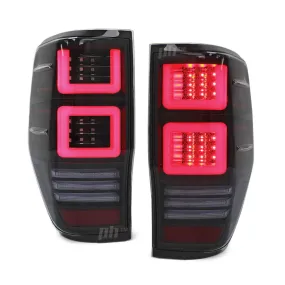 Black LED Tail Lights Vogue Style PAIR fits Ford Ranger PX & Raptor 11-21