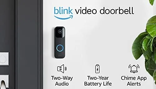 Blink Video Doorbell   3 Outdoor 4 smart security cameras (4th Gen) with Sync Module 2 | Two-year battery life, motion detection, two-way audio, HD video, Works with Alexa