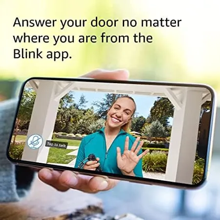 Blink Video Doorbell   3 Outdoor 4 smart security cameras (4th Gen) with Sync Module 2 | Two-year battery life, motion detection, two-way audio, HD video, Works with Alexa