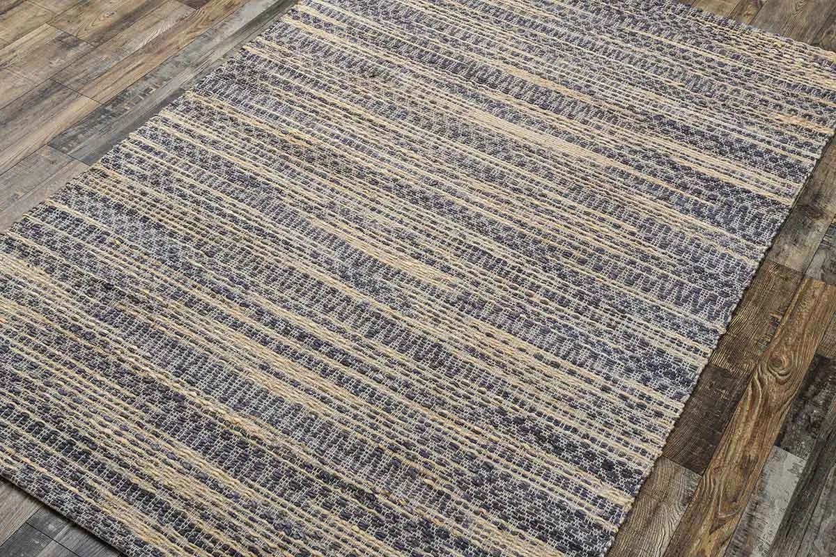 Boho Denim Blue Natural Hand Woven Carpet