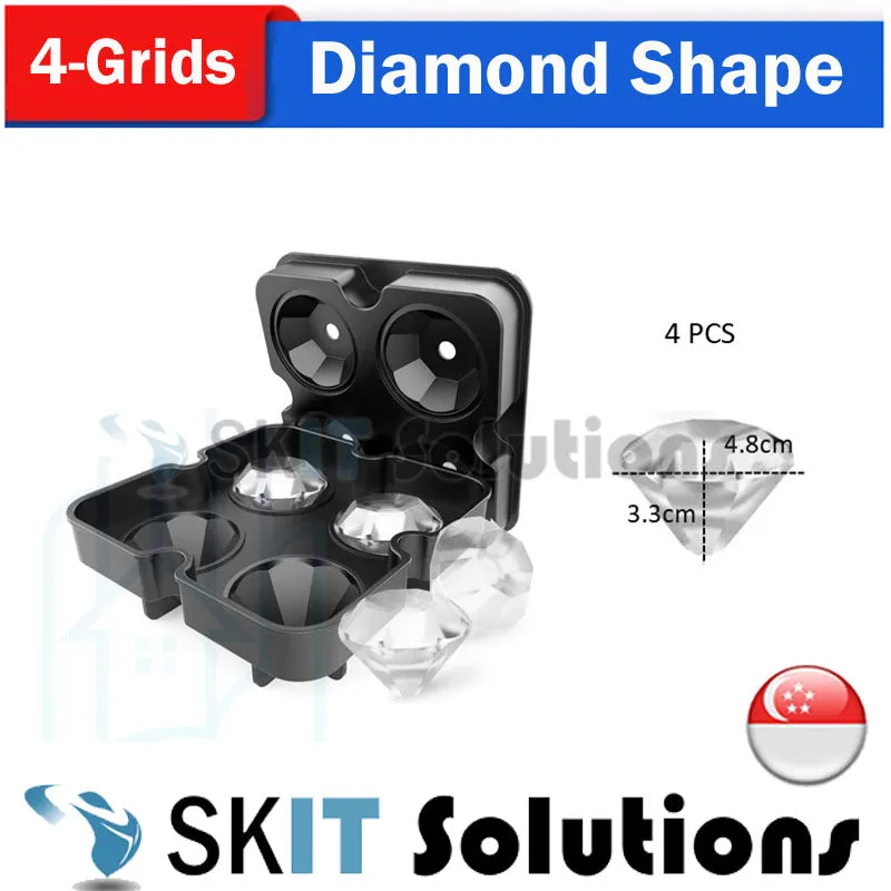 BPA FREE Premium Ice Ball Maker Whiskey Silicone Ice Cube Tray Mold Mould Lid Sphere Square Round Diamond Honeycomb