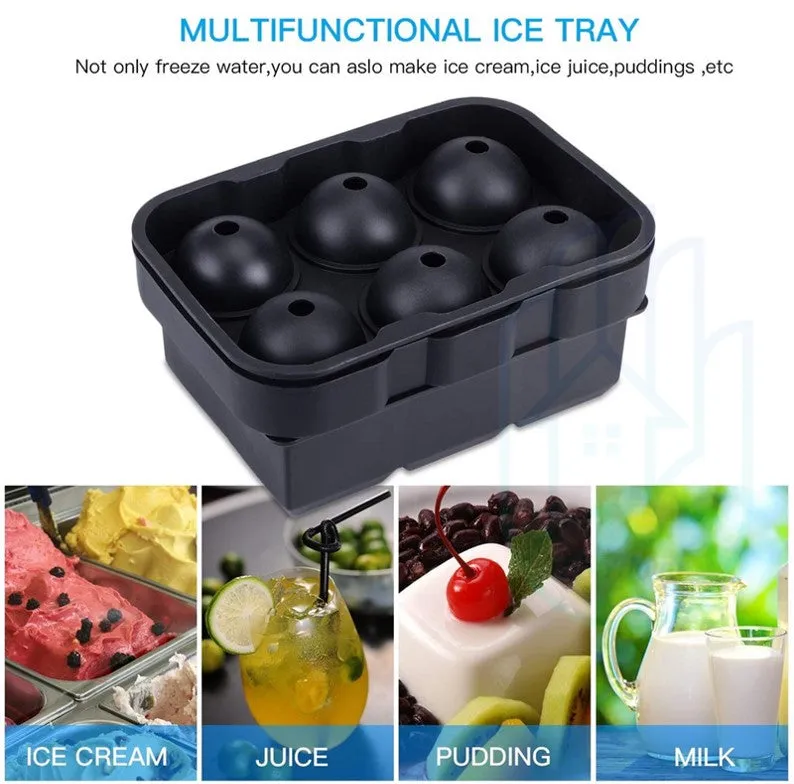 BPA FREE Premium Ice Ball Maker Whiskey Silicone Ice Cube Tray Mold Mould Lid Sphere Square Round Diamond Honeycomb