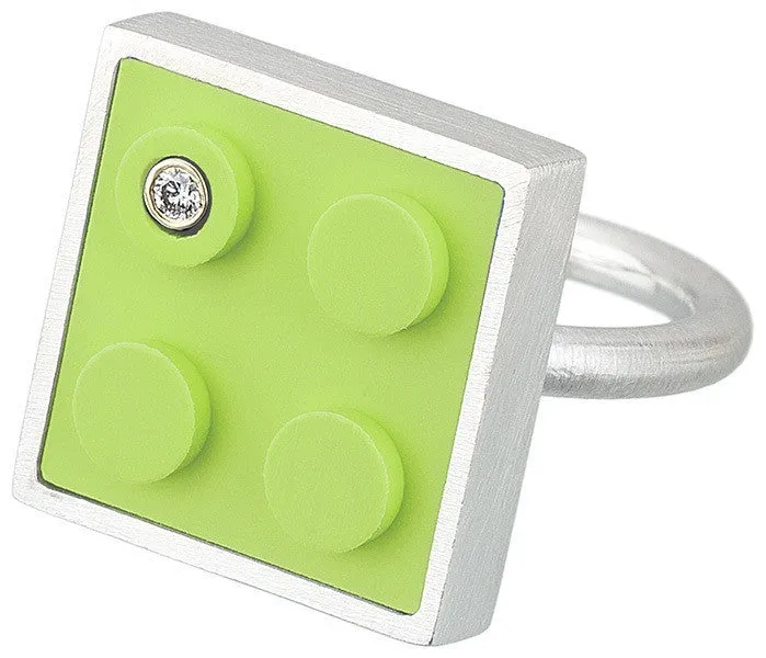 Brick Ring with Diamond
