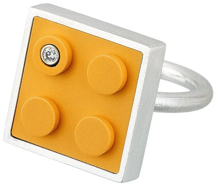 Brick Ring with Diamond