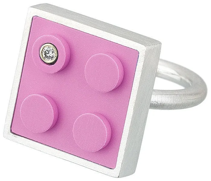 Brick Ring with Diamond