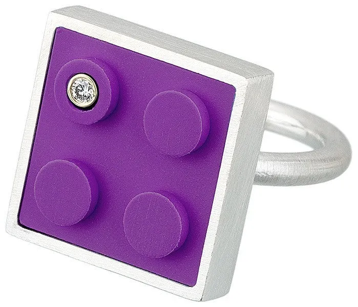 Brick Ring with Diamond
