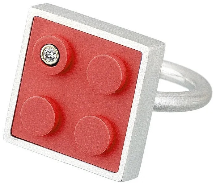 Brick Ring with Diamond