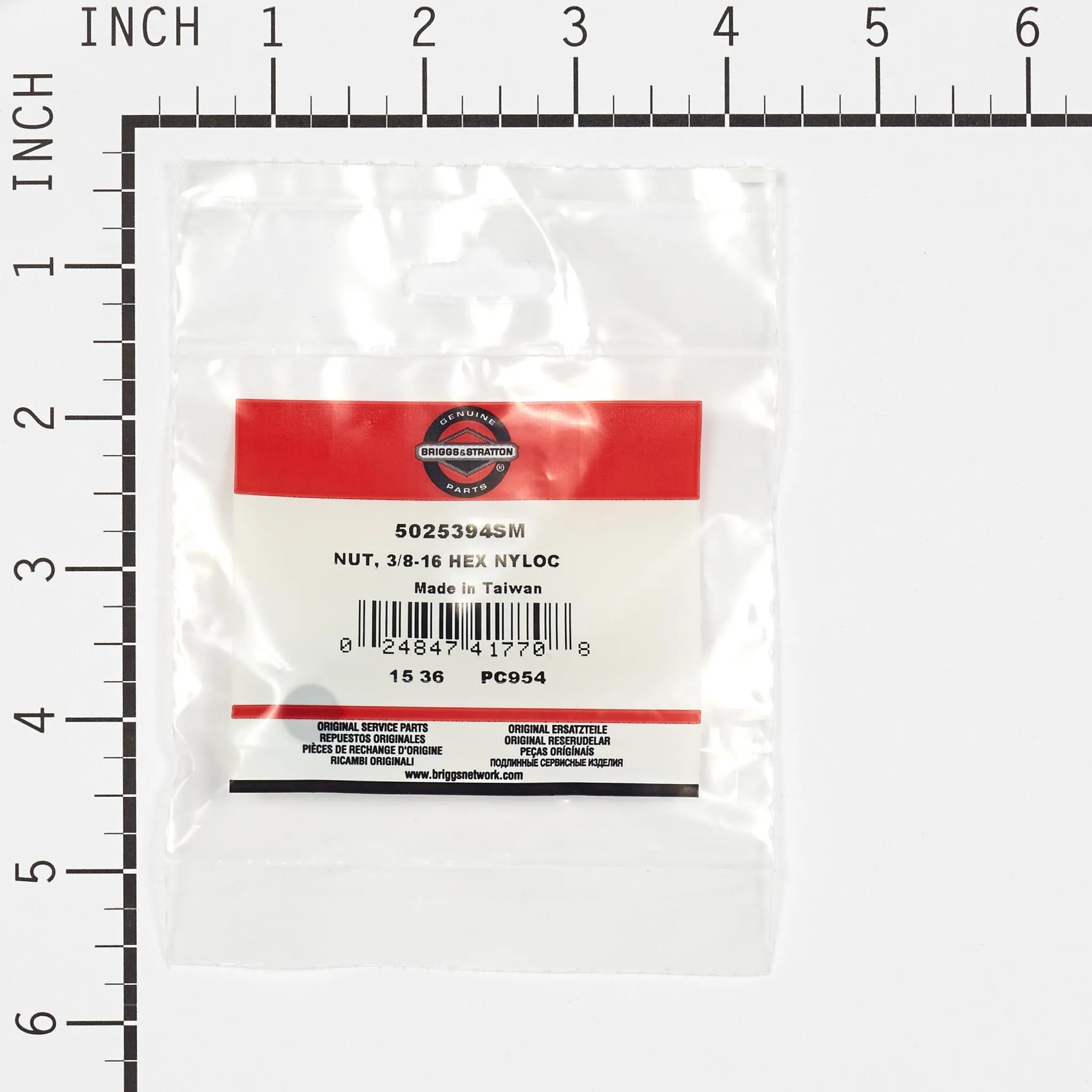 Briggs and Stratton 5025394SM NUT, 3/8-16 HEX NYLOC