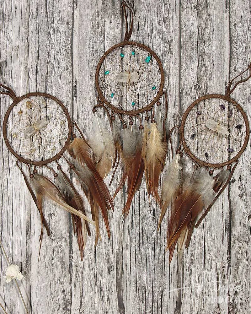 Brown Gemstone Vision Seeker Dreamcatcher 4"