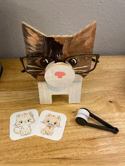 Cat Glasses Holder, wooden eyeglasses stand, Cat eyeglasses stand
