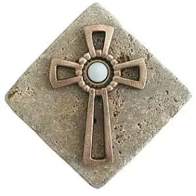 Celtic Cross Stone Doorbell in Pewter, Brass, ORB or Bronze