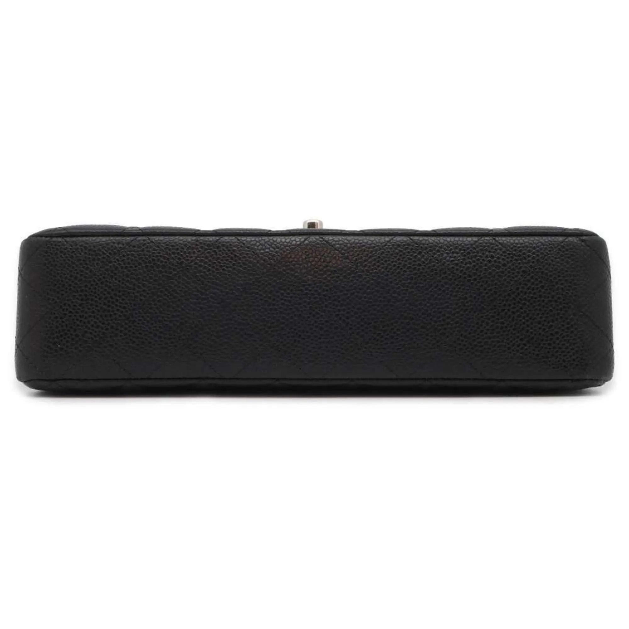 Chanel Chain Shoulder Bag Matelasse 25 Coco Mark Caviar Skin Double A01112 Black