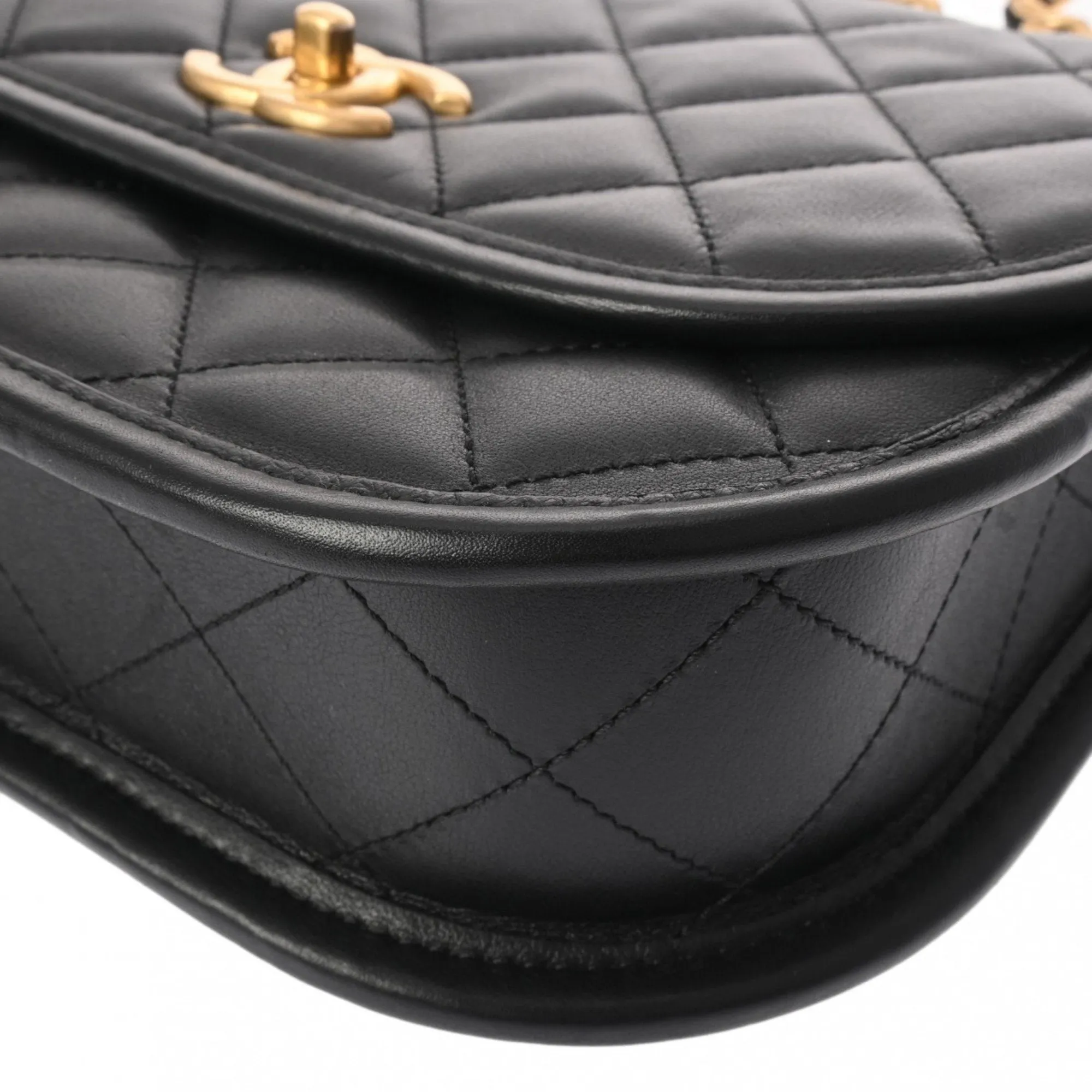 CHANEL Chanel Chain Shoulder Black AS2431 Women's Lambskin Bag