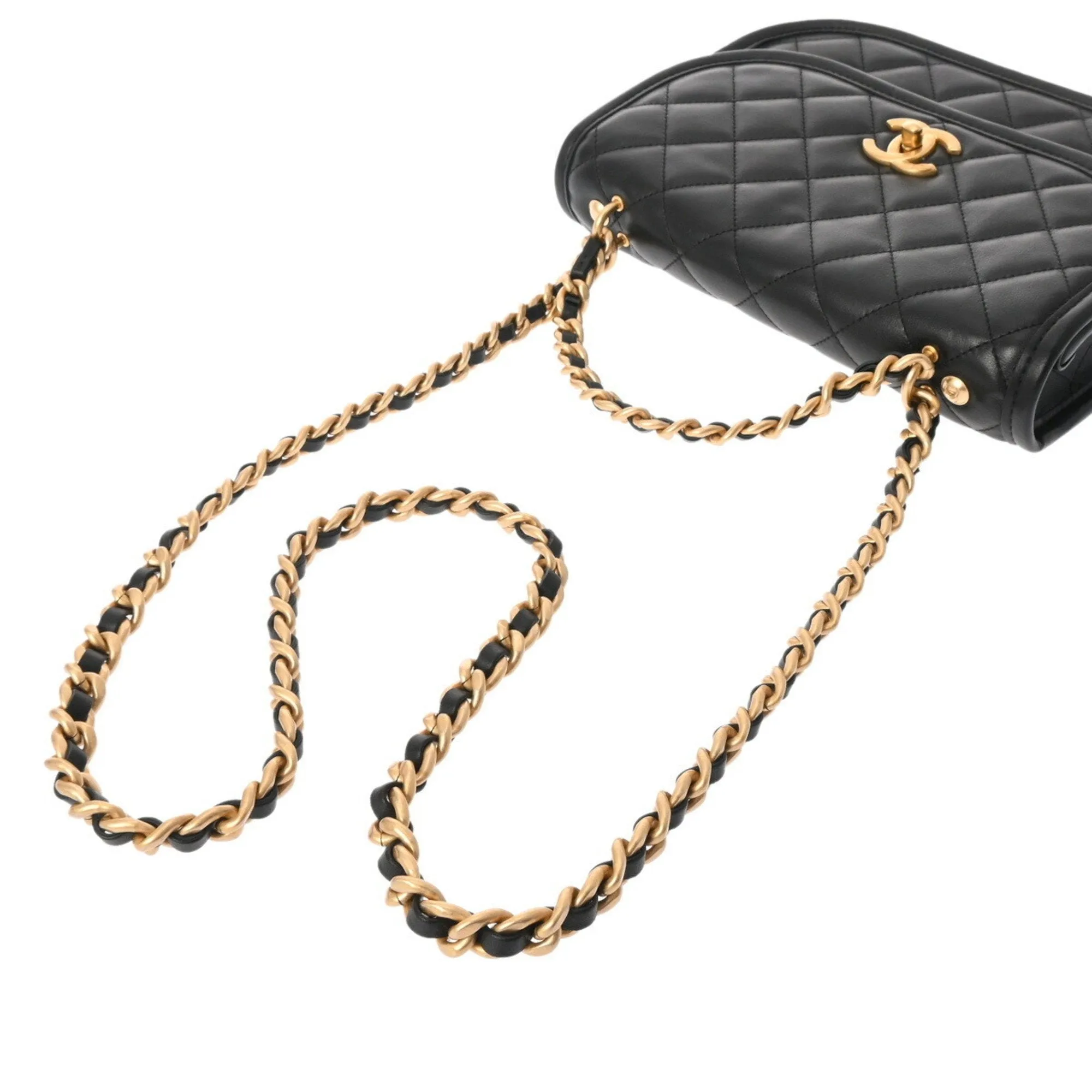 CHANEL Chanel Chain Shoulder Black AS2431 Women's Lambskin Bag