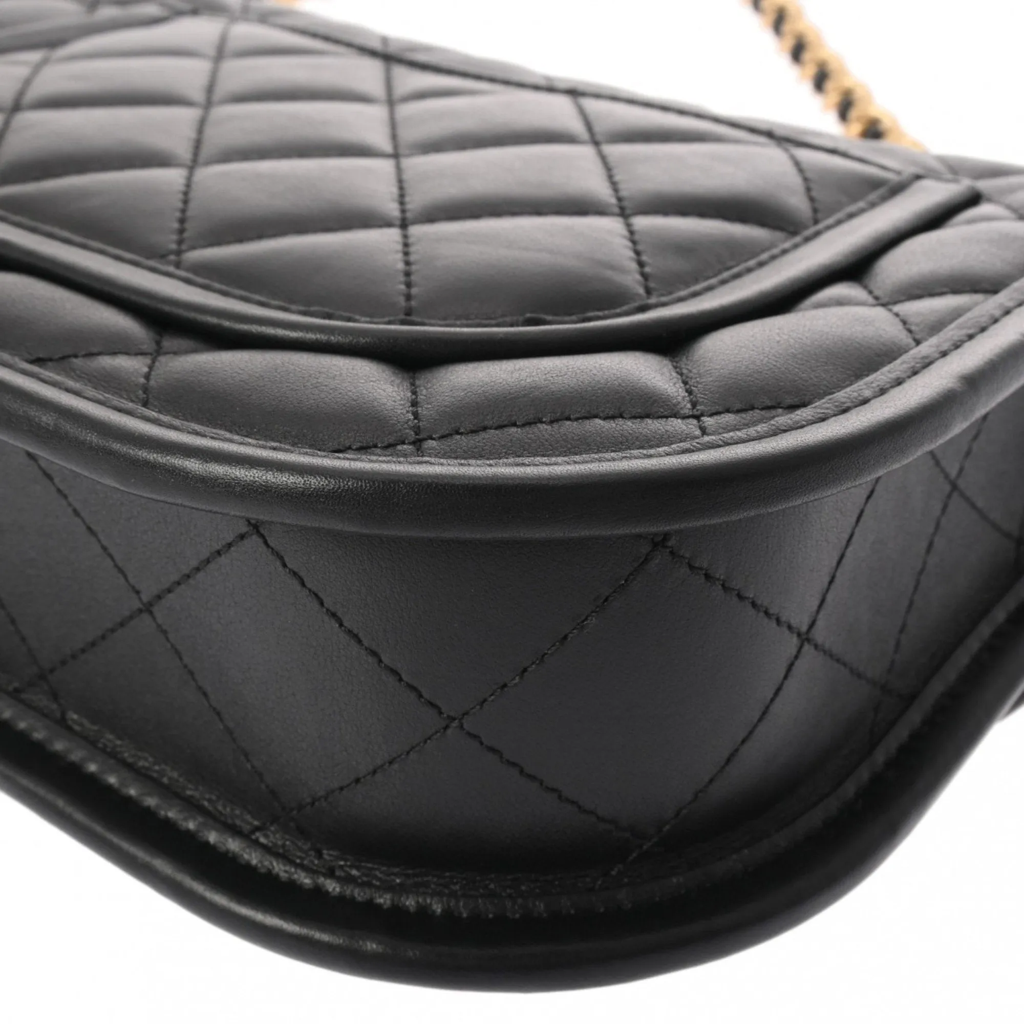 CHANEL Chanel Chain Shoulder Black AS2431 Women's Lambskin Bag