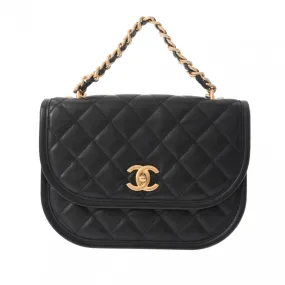CHANEL Chanel Chain Shoulder Black AS2431 Women's Lambskin Bag