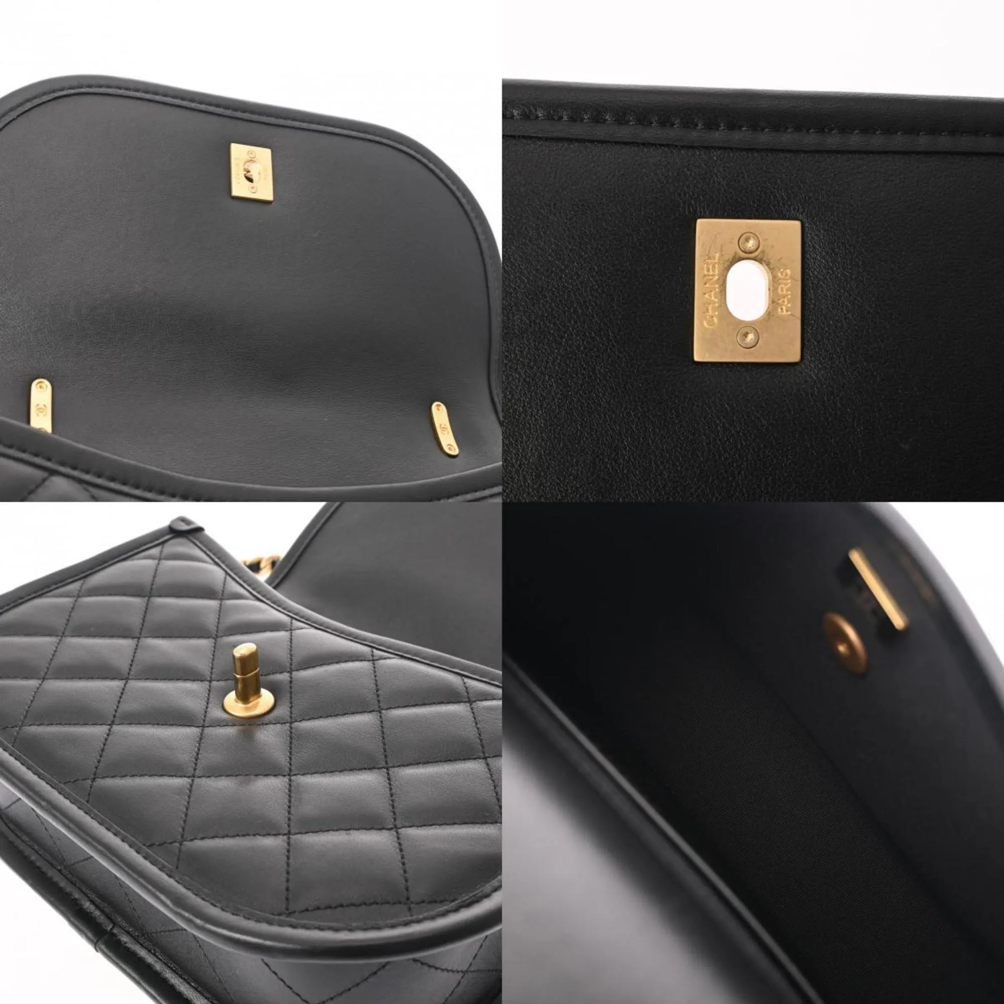 CHANEL Chanel Chain Shoulder Black AS2431 Women's Lambskin Bag
