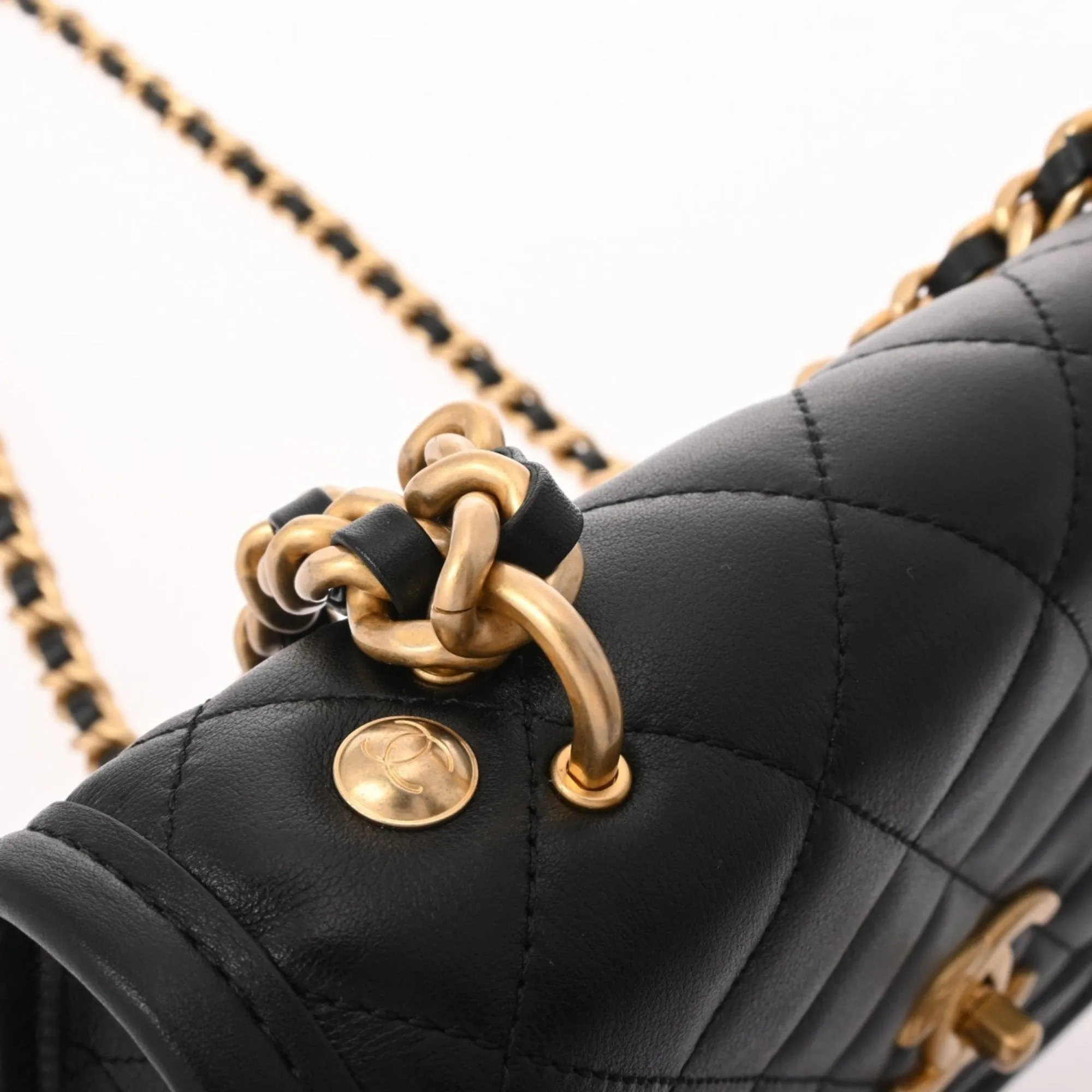 CHANEL Chanel Chain Shoulder Black AS2431 Women's Lambskin Bag