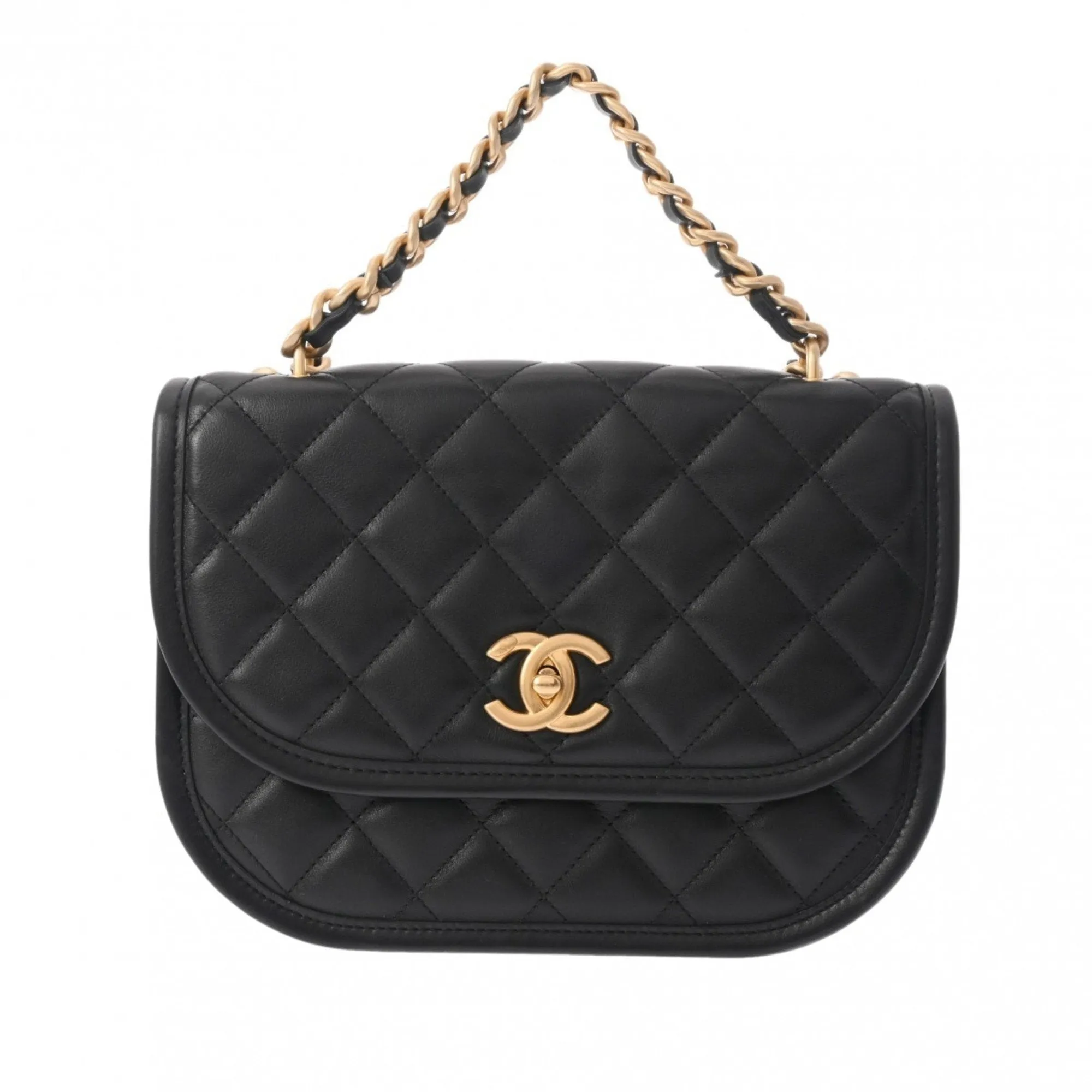 CHANEL Chanel Chain Shoulder Black AS2431 Women's Lambskin Bag