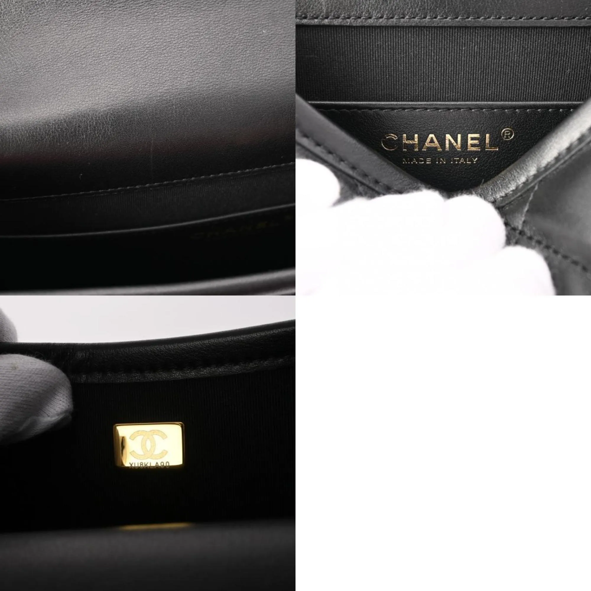 CHANEL Chanel Chain Shoulder Black AS2431 Women's Lambskin Bag