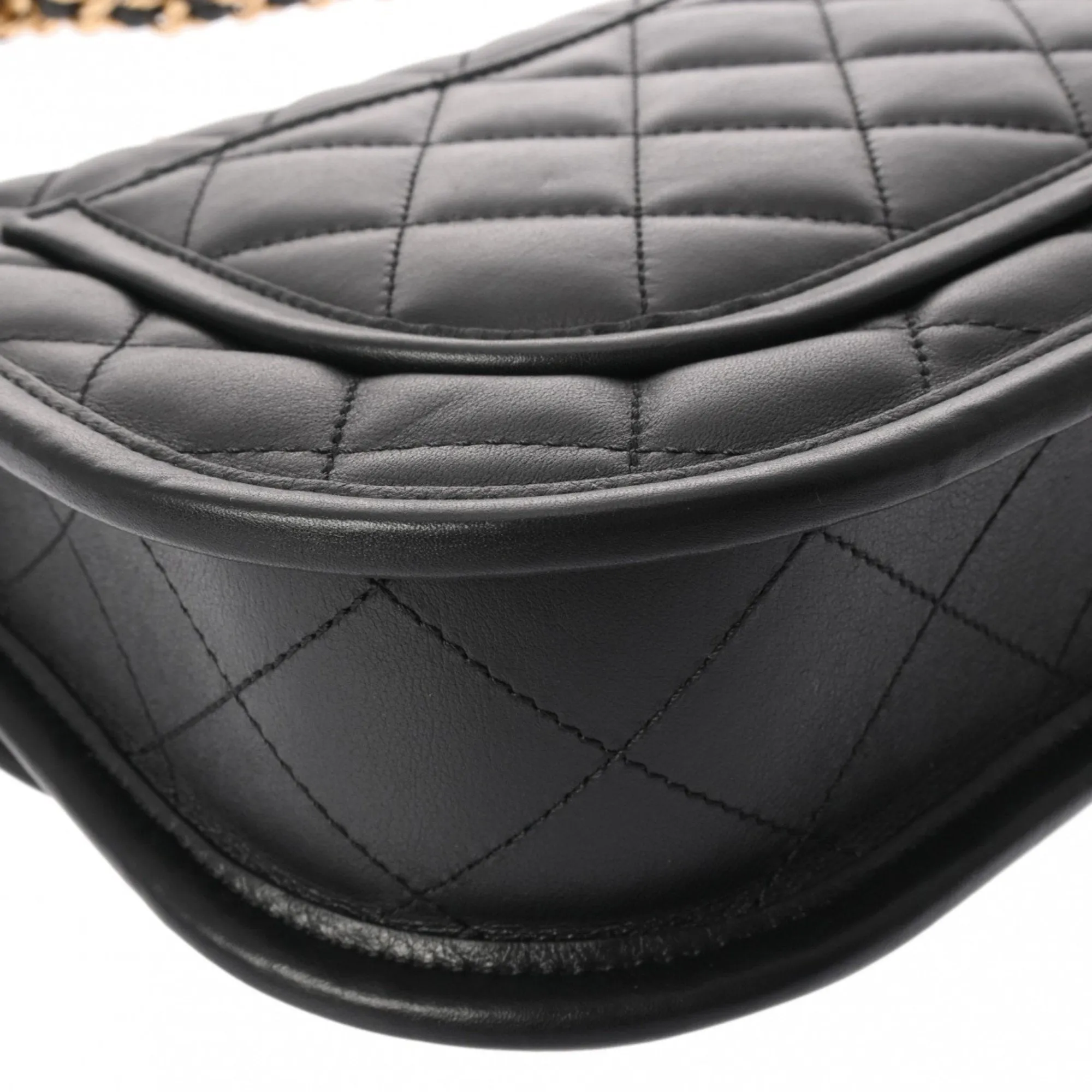 CHANEL Chanel Chain Shoulder Black AS2431 Women's Lambskin Bag
