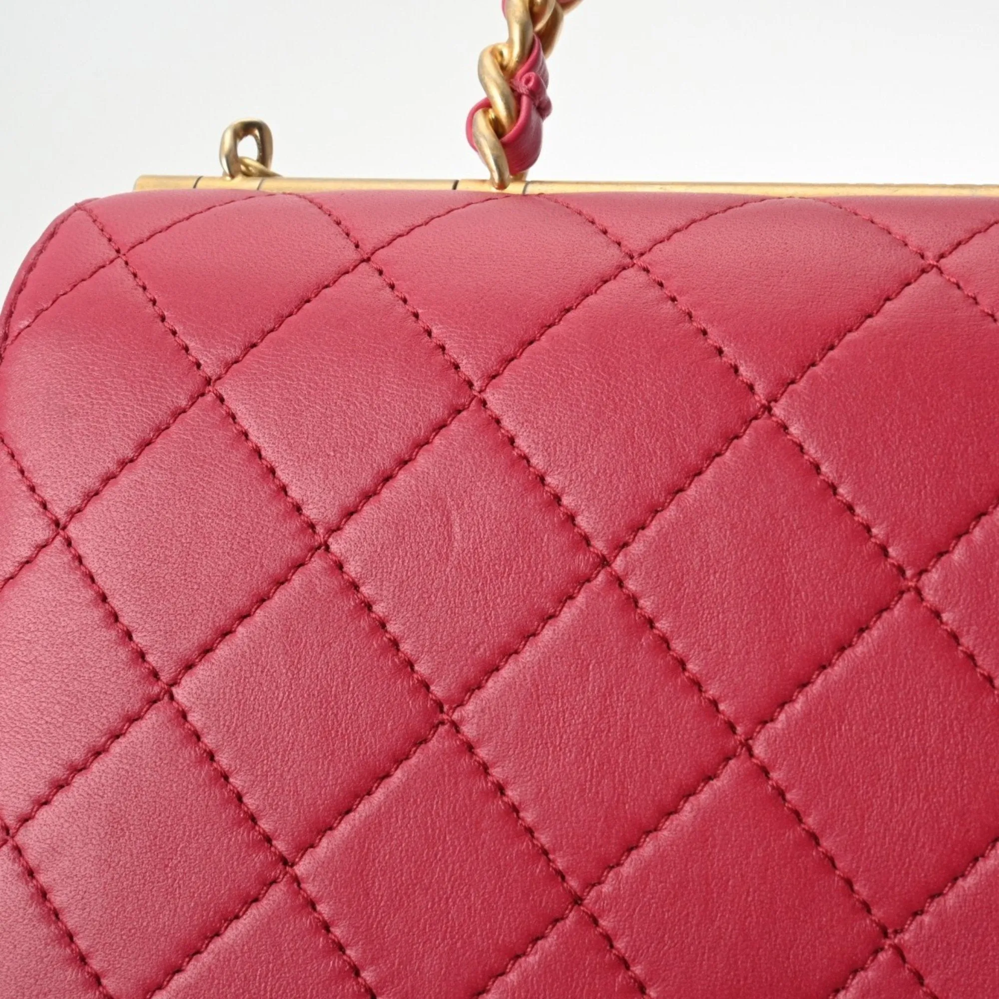 CHANEL Chanel Matelasse Chain Shoulder Pink Tone Women's Lambskin Bag