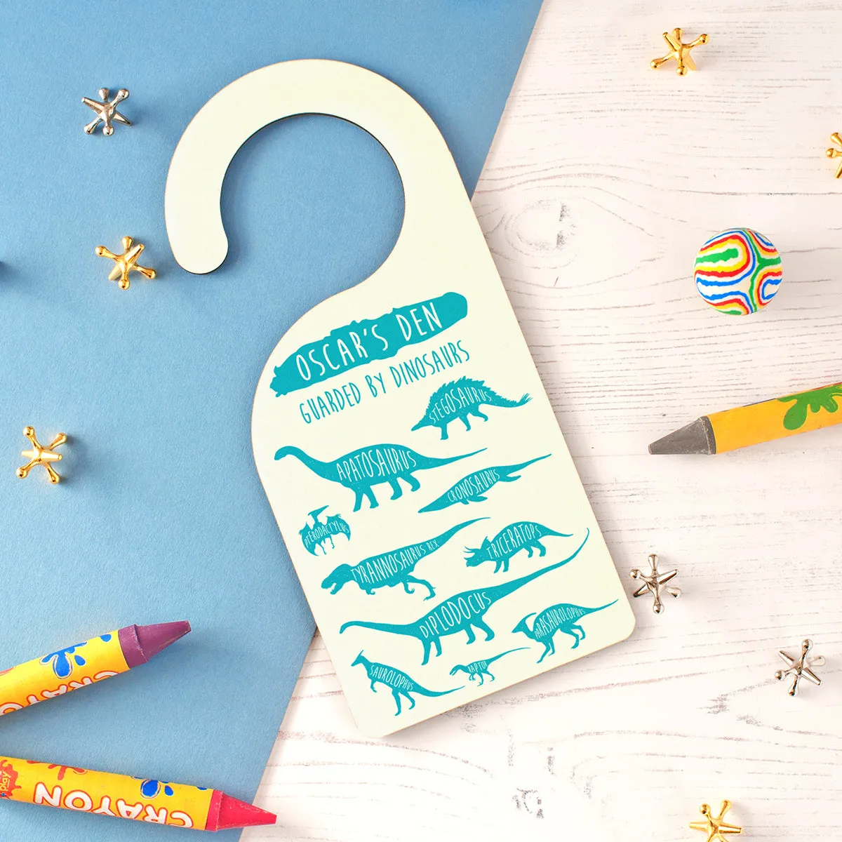 Children's Personalised Dinosaur Door Hanger