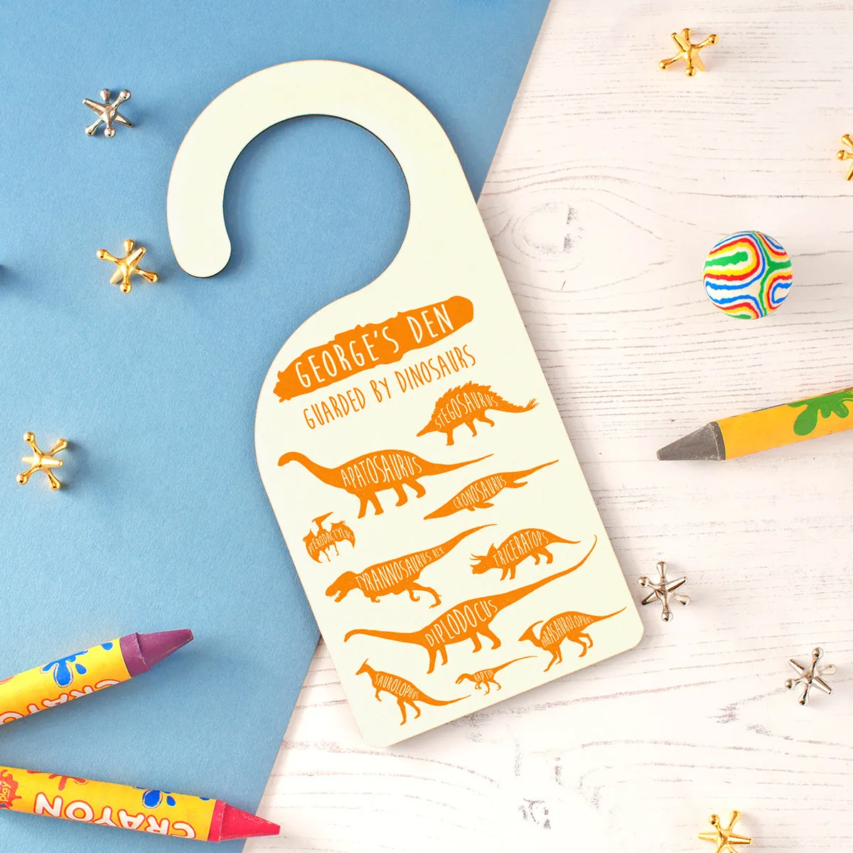 Children's Personalised Dinosaur Door Hanger