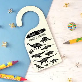 Children's Personalised Dinosaur Door Hanger