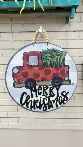 Christmas Truck Door Hanger