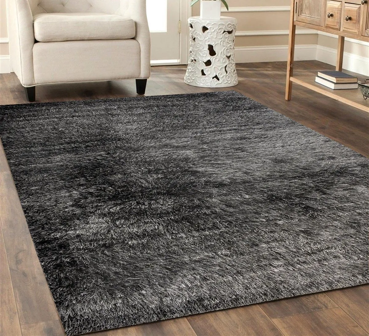 Cicero Charcol Table Tufted Carpet with Latex Backing