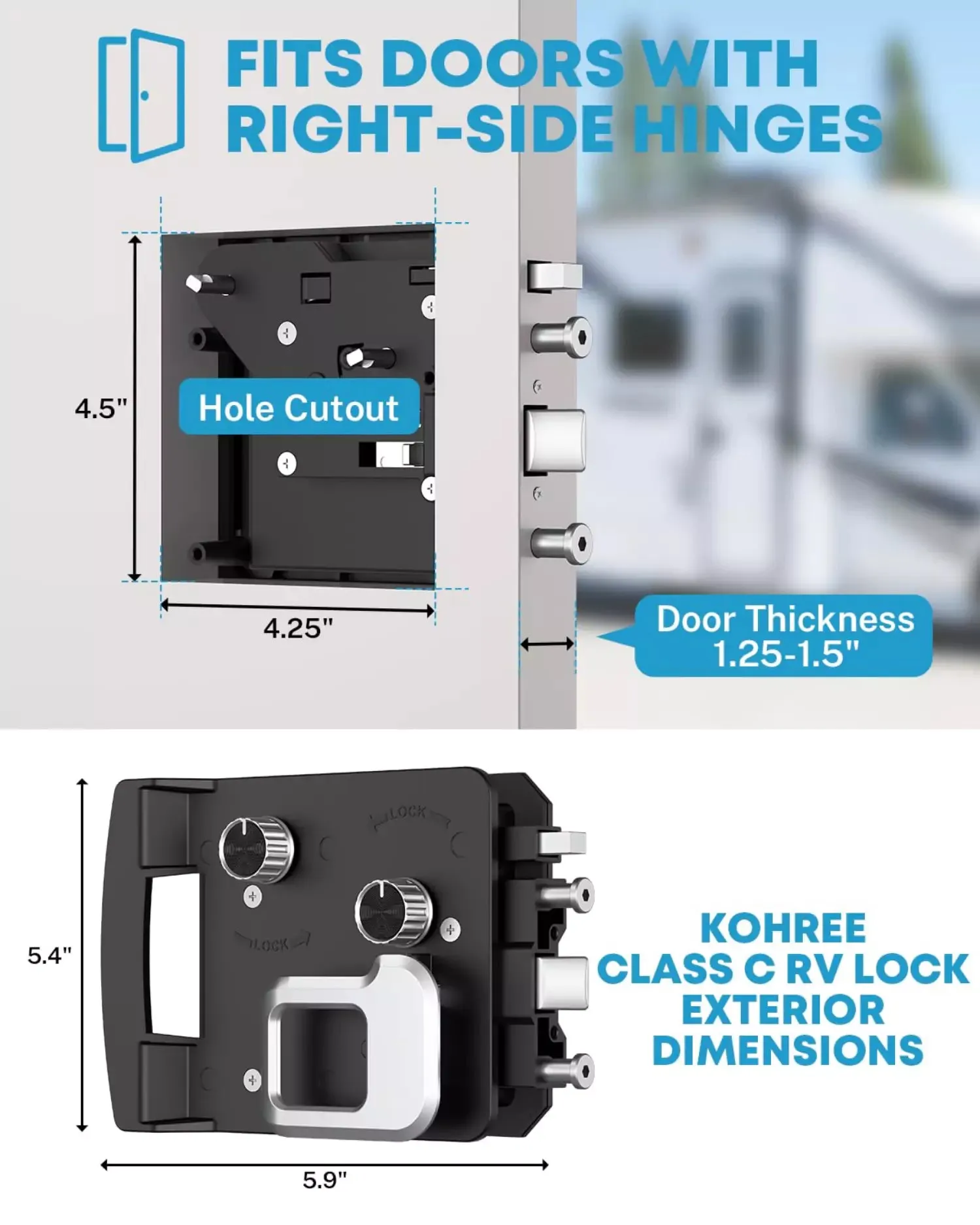 Class C Mechanical RV Door Lock