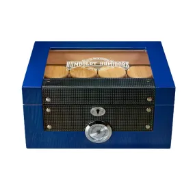 Cobalt Blue Humidor with Glass Top