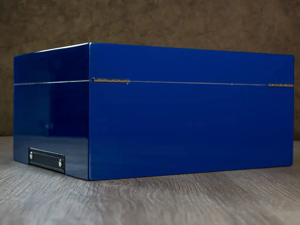 Cobalt Blue Humidor with Glass Top