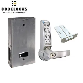 CodeLocks - CL4210 Gate Box Kit - Electronic Door Lock - Electronic Tubular Latchbolt Gate Box Kit - Brushed Steel