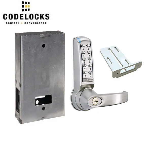 CodeLocks - CL4210 Gate Box Kit - Electronic Door Lock - Electronic Tubular Latchbolt Gate Box Kit - Brushed Steel