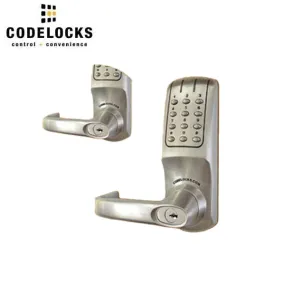 CodeLocks - CL5210 - Electronic Door Lock - Optional Backset - Tubular Latchbolt - Double Sided - Optional Cylinder Prep - Brushed Steel - Fire Rated - Grade 2