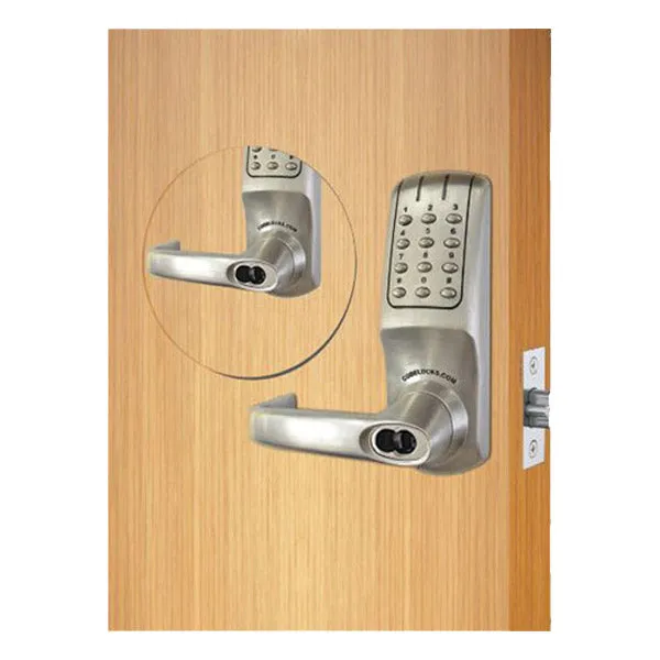 CodeLocks - CL5210 - Electronic Door Lock - Optional Backset - Tubular Latchbolt - Double Sided - Optional Cylinder Prep - Brushed Steel - Fire Rated - Grade 2