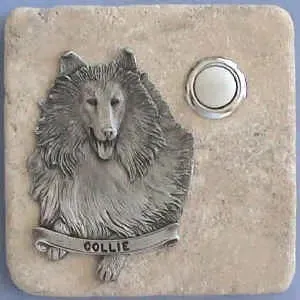 Collie Dog Breed Stone Doorbell