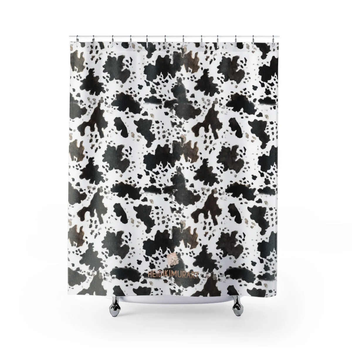 Cow Print Shower Curtains, Cute Farmhouse Style Animal Print Bathroom Large 71x74 in. Bathroom Curtain