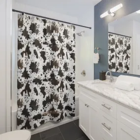 Cow Print Shower Curtains, Cute Farmhouse Style Animal Print Bathroom Large 71x74 in. Bathroom Curtain