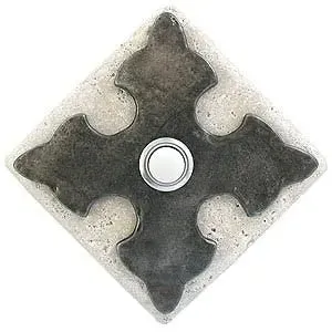 Cross Stone Doorbell in Pewter, Brass, ORB or Bronze