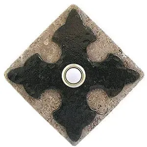 Cross Stone Doorbell in Pewter, Brass, ORB or Bronze